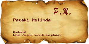 Pataki Melinda névjegykártya